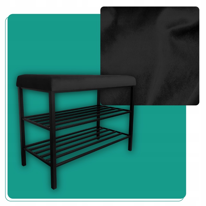 Szafka SMART na buty Regał Półka stelaż czarny MG19 z siedziskiem