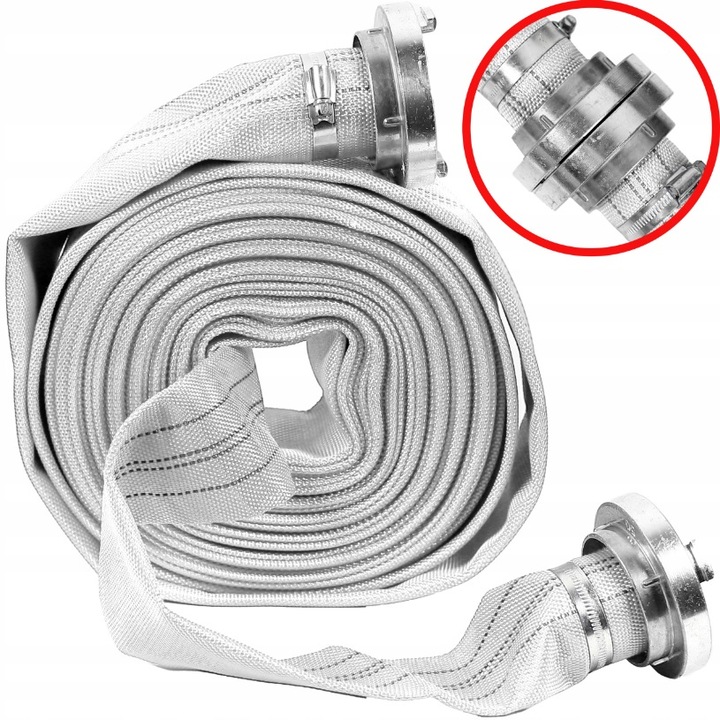 WĄŻ STRAŻACKI DO SZAMBA BRUDNEJ WODY 2 cale 52mm 30m SZYBKOZŁĄCZA DO