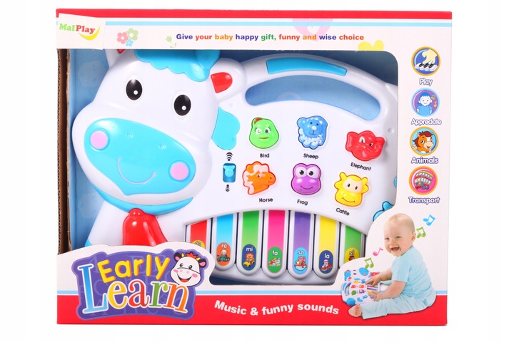 ORGANKI PIANINKO ZWIERZĄTKA KRÓWKA DLA DZIECI EDUKACYJNE INTERAKTYWNE