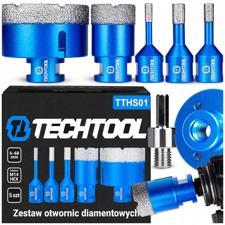 OTWORNICA DIAMENTOWA KORONKA DO GRESU PŁYTEK ZESTAW OTWORNIC