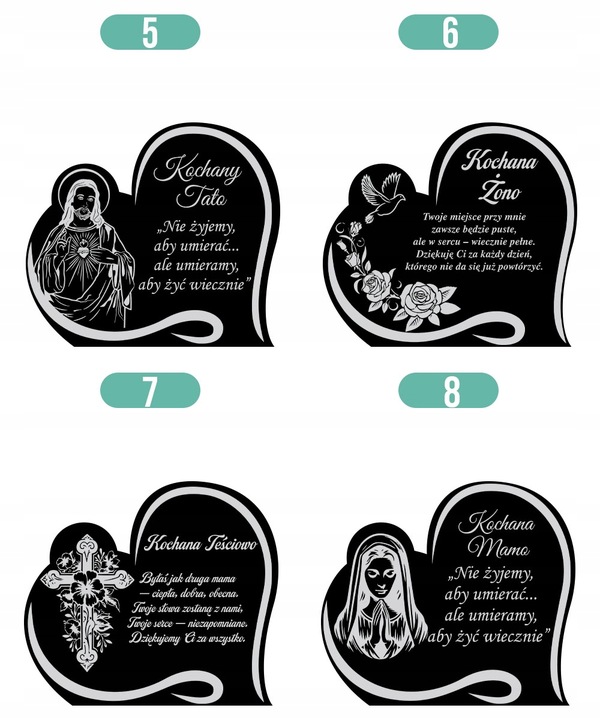 Duży Personalizowany Znicz Solarny XL Serce Wspomnienie Wszystkich Świętych