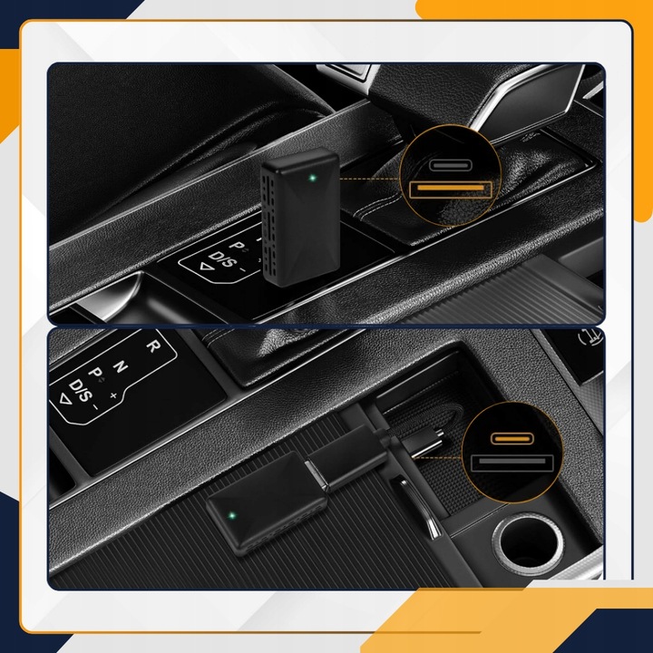 MINI ADAPTER ANDROID AUTO BEZPRZEWODOWY CARPLAY WIFI BLUETOOTH + USB C