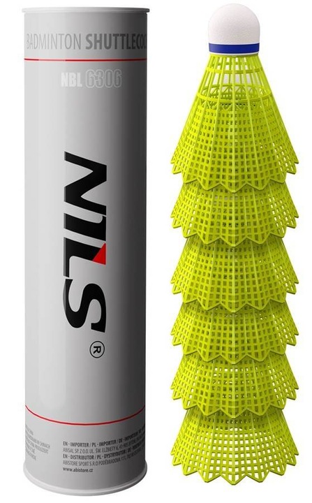 NILS Zestaw 2 Rakiety Rakietki W Pokrowcu + 6 Lotek Do Gry W Badmintona