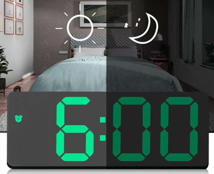 ZEGAR ELEKTRONICZNY LED BUDZIK ZEGAREK Z ALARMEM B