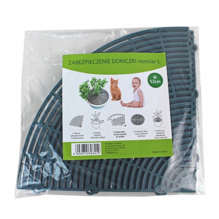 Osłona zabezpieczenie doniczki regulowana 12-52cm