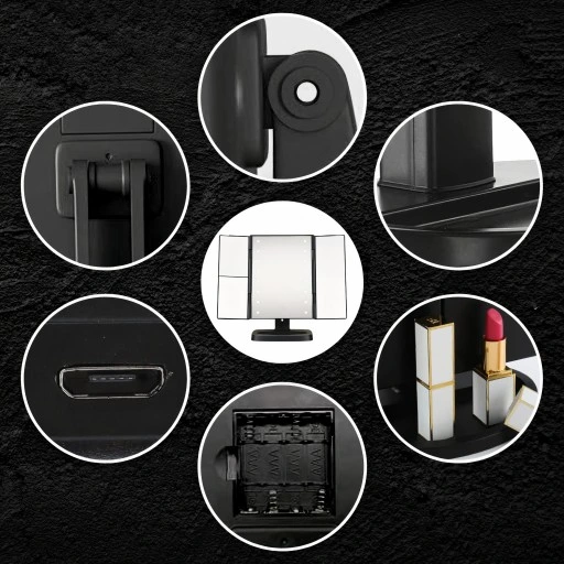 PODŚWIETLANE LUSTERKO DO MAKIJAŻU LED KOSMETYCZNE