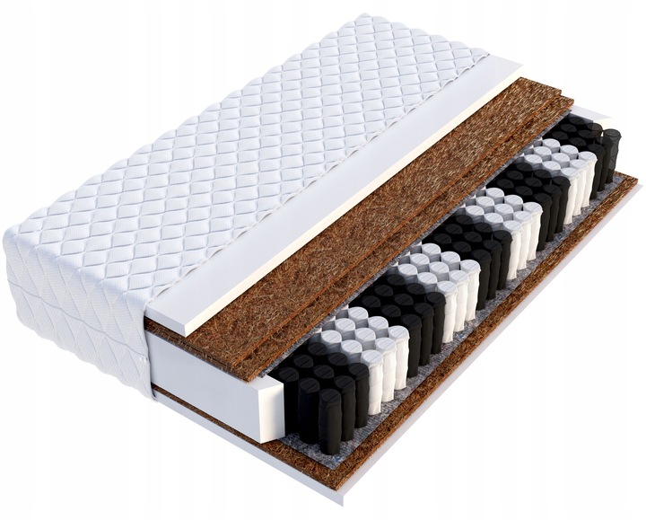 MATERAC pocket strefowy SUPER TWARDY 3X KOKOS H4/H5 120x200 23 cm