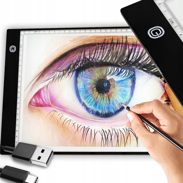 DESKA KREŚLARSKA A4 PODŚWIETLANA TABLICA LED TABLET GRAFICZNY DO RYSOWANIA