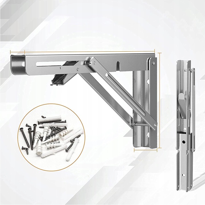 TRÓJKĄTNE ZAWIAS KĄTOWNIK SKŁADANY WSPORNIK POD STÓŁ BLAT DLA DOMU