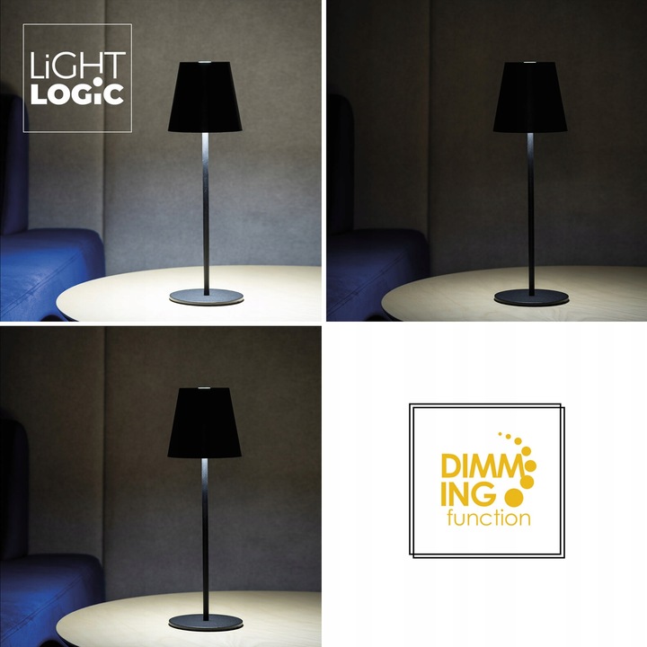 Lampka stołowa biurkowa LED LL WARS DIM CCT B czarna USB przenośna