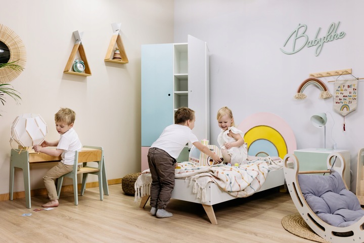 Bujak , bujaczek+zjeżdżalnia- Montessori MDF BIAŁY