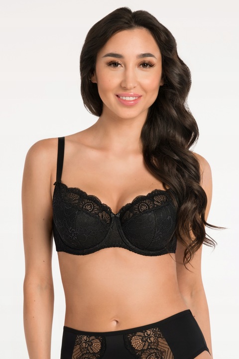 Doskonały Biustonosz półusztywniany GORSENIA K357 BLANCA czarny