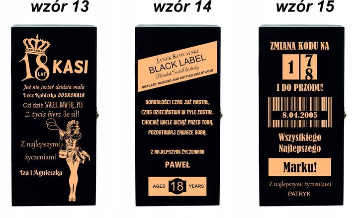 SKRZYNKA NA WHISKY JACK DANIELS PREZENT URODZINY 18 20 25 30 35 40 45