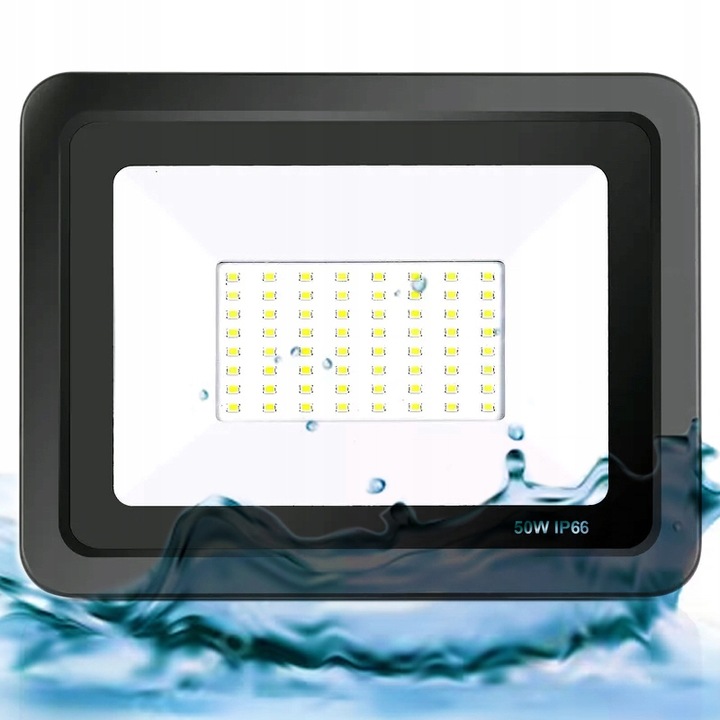 MOCNY HALOGEN 50W NAŚWIETLACZ LAMPA LED REFLEKTOR + UCHWYT IP66 4500LM