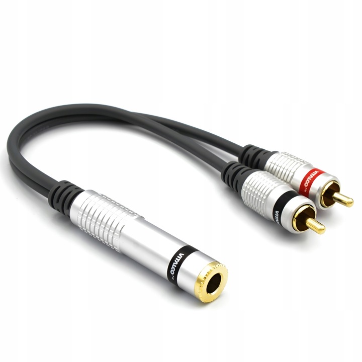 ADAPTER PRZEJŚCIÓWKA JACK GNIAZDO 6,3 STEREO NA 2x GNIAZDO RCA VITALCO