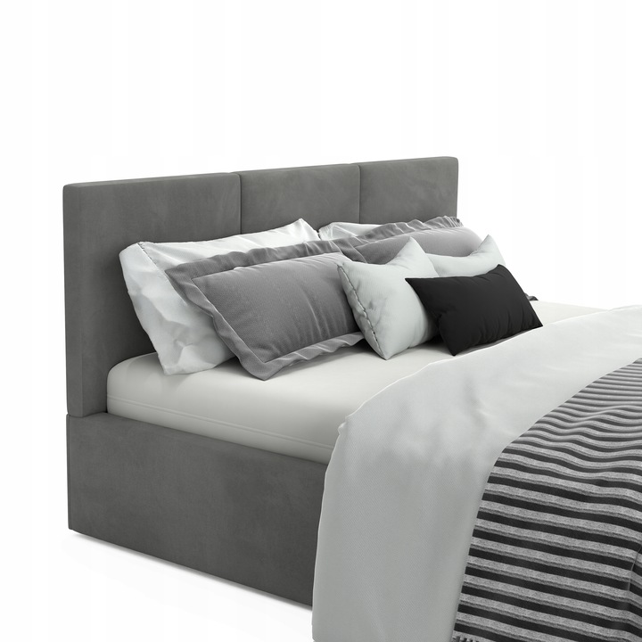 ŁÓŻKO TAPICEROWANE DO SYPIALNI 140x200 ŁÓŻKO PODWÓJNE Z POJEMNIKIEM