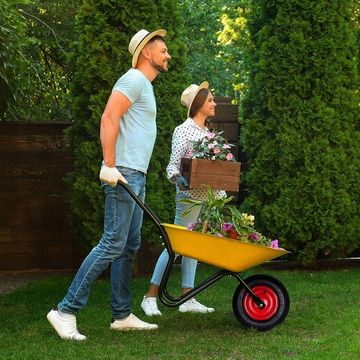 KOŁO KÓŁKO TACZKI TACZEK WÓZKA 400-8 6PR POMPOWANE Z OSIĄ OPONA MOCNE