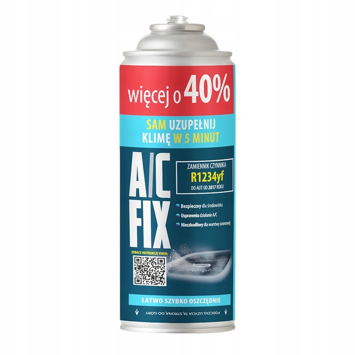 A/C FIX 2x GAZ DO NABIJANIA KLIMATYZACJI AUT R1234YF CZYNNIK + PRZEWÓD