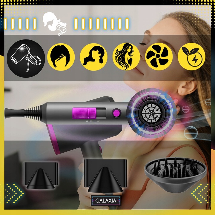 SUSZARKA DO WŁOSÓW Z JONIZACJĄ DYFUZOREM Jonizacja PROFESJONALNA MOCNA