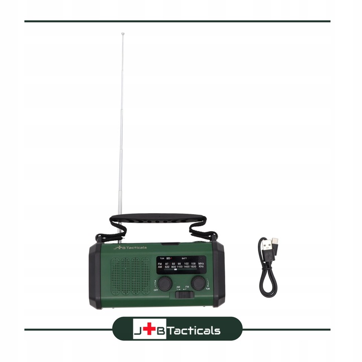 RADIO PRZENOŚNE awaryjne FM/AM SOLARNE z korbką POWERBANK LATARKA