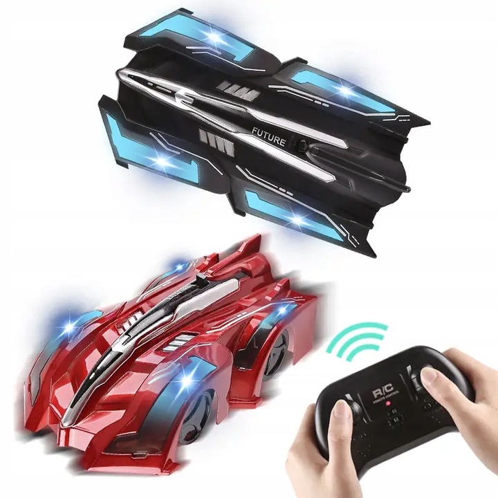 Samochód jeżdżący po ścianie i suficie czerwony RC zdalnie sterowany