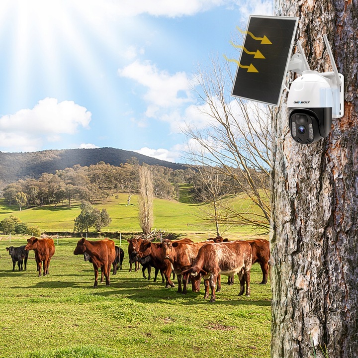 KAMERA ZEWNĘTRZNA SOLARNA IP NA KARTĘ SIM 4G LTE GSM 3MP 4x ZOOM 15fps