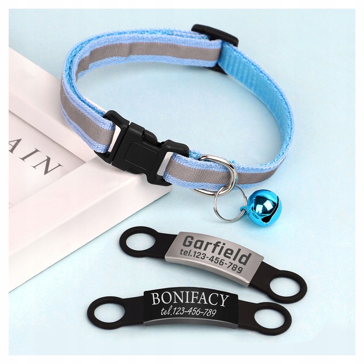 Odblaskowa Obroża Kota Psa dzwonek + Identyfikator