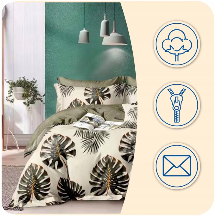 KOMPLET POŚCIELI 200x220 DWUSTRONNA ZESTAW MIŁA DELIKATNA DUŻO WZORÓW