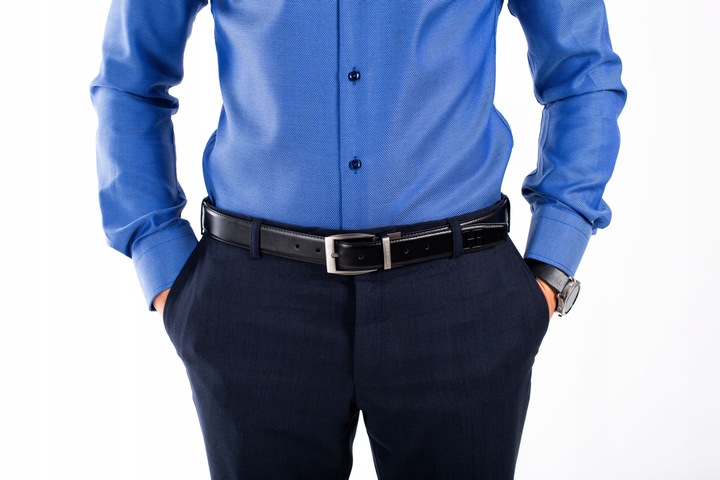 DWUSTRONNY SKÓRZANY PASEK DO SPODNI PASEK MĘSKI DO SPODNI Hugh Butler