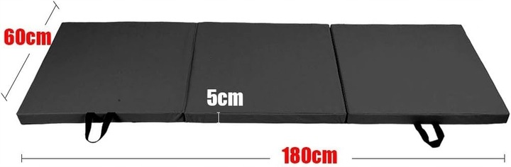 MATERAC GIMNASTYCZNY SKŁADANY do ĆWICZEŃ REHABILITACYJNY ASEKURACJA 180 cm
