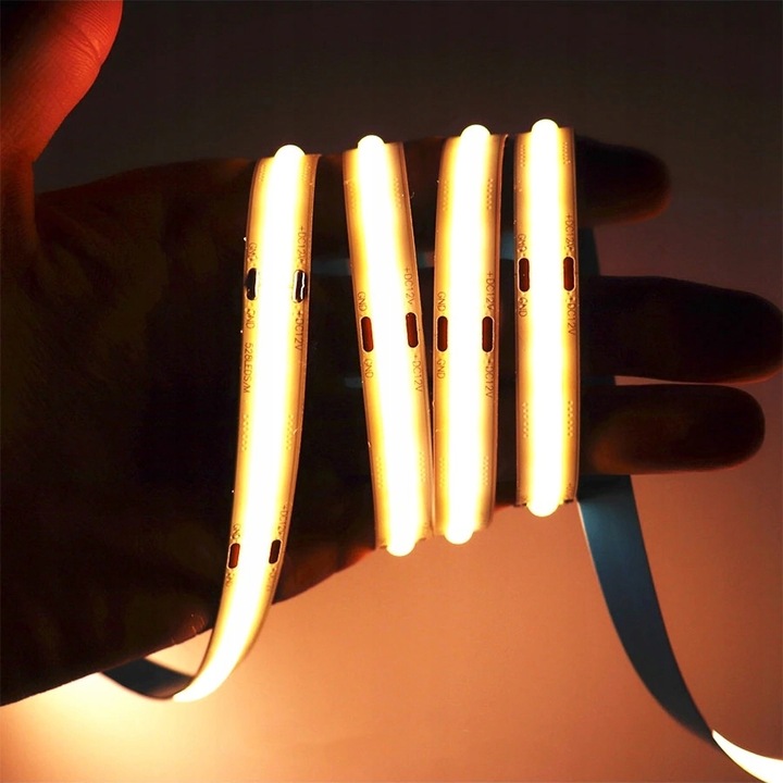 MOCNA Taśma LED COB 5M 12V NEON CIEPŁA LINIA
