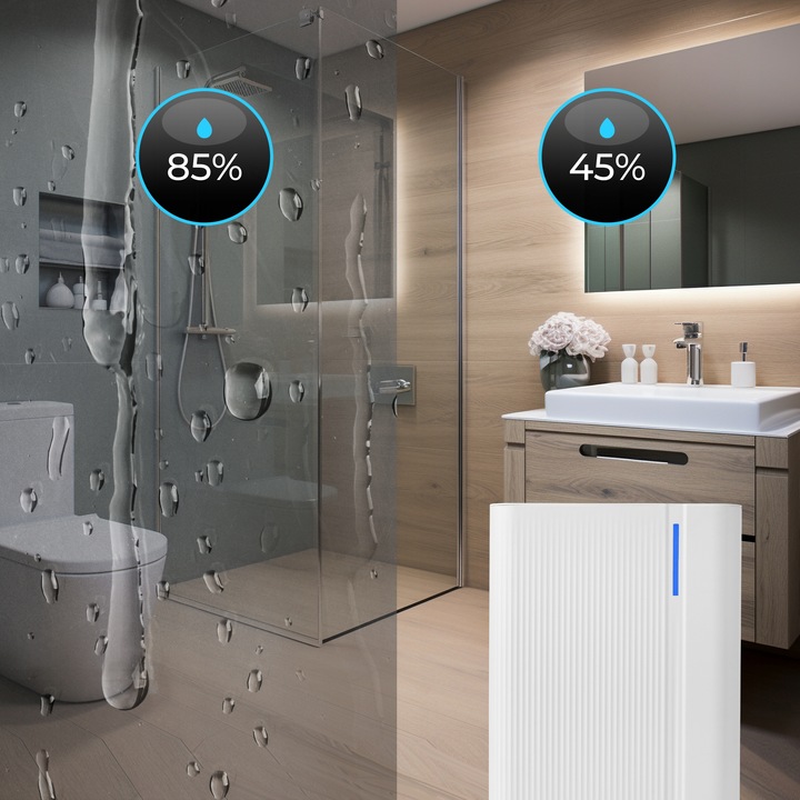 Osuszacz Powietrza Cube Pochłaniacz Wilgoci 20L Jonizacja WIFI 50 m2