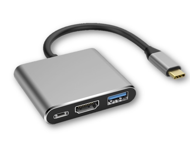 4Apple Przejściówka Adapter 3w1 HUB USB-C HDMI 4K ver2020