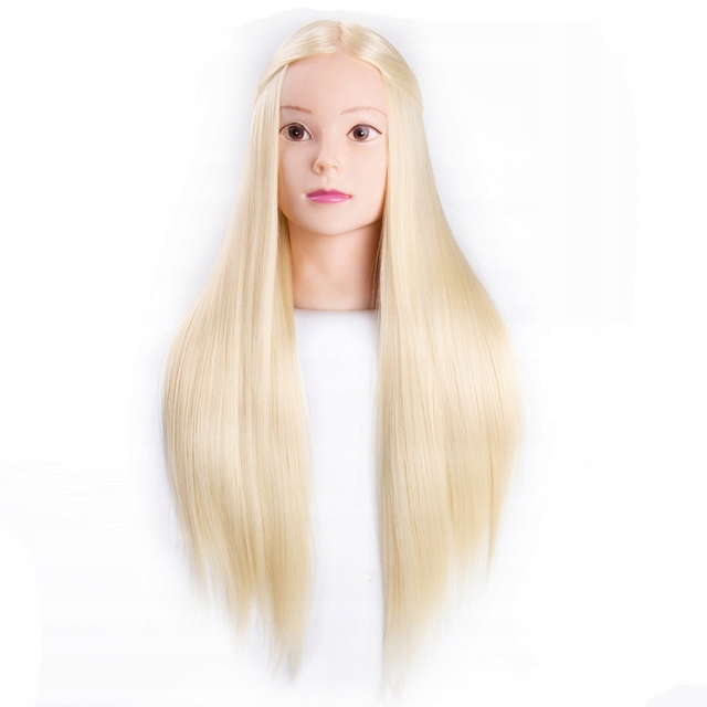 GŁÓWKA GŁOWA FRYZJERSKA TRENINGOWA DO CZESANIA STATYW TERM WŁOS 70cm BLOND1