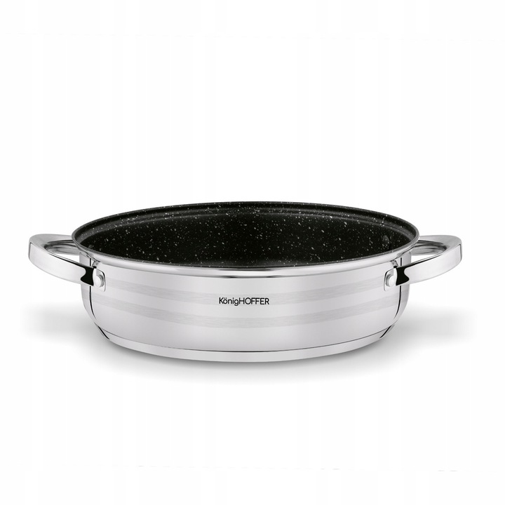 Zestaw GARNKÓW Indukcja PATELNIA Głęboka STAL Konighoffer Bari Silver