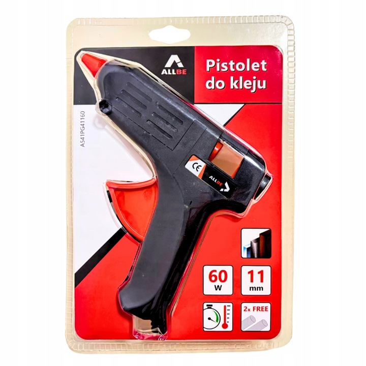 PISTOLET DO KLEJU NA GORĄCO MOCNY WKŁADY 11 mm 60W KLEJARKA + KLEJ 1kg