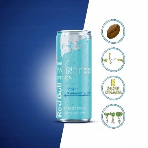 Red Bull Napój energetyczny Ice Edition waniliowa jagoda 24x250ml puszka
