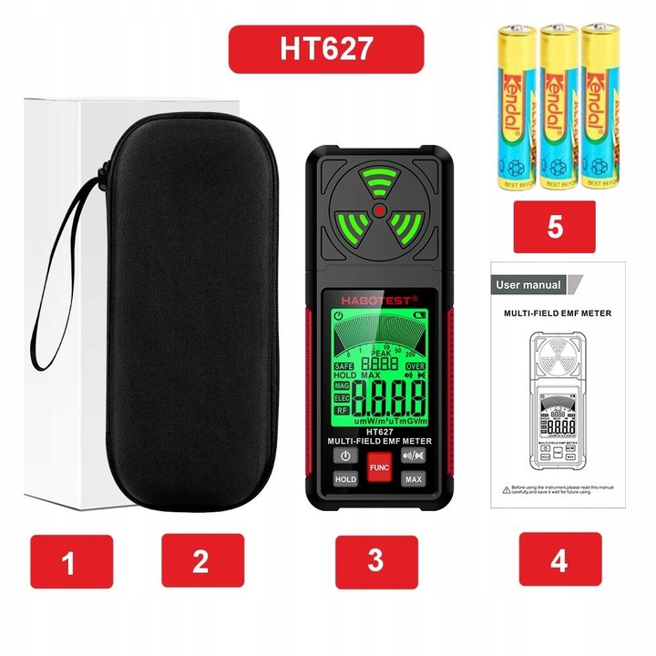 MIERNIK POLA ELEKTROMAGNETYCZNEGO EMF TESTER FAL RADIOWYCH HABOTEST HT627