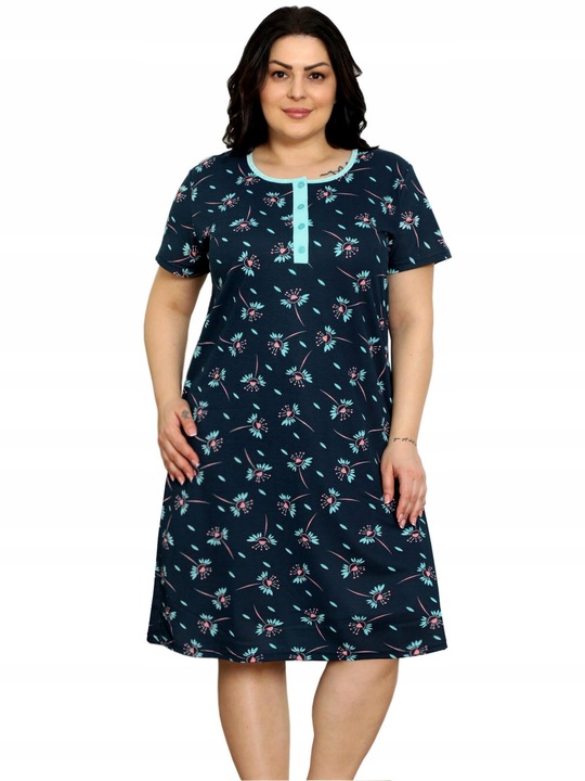 KOSZULA NOCNA 4 guziki LINIA PLUS SIZE nadwymiar DUŻA ROZMIARÓWKA duże XL