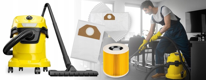 10x WORKI DO ODKURZACZA KARCHER WD3 WD2 SE4001 PLUS KWD V-17 V-15 V12 FILTR