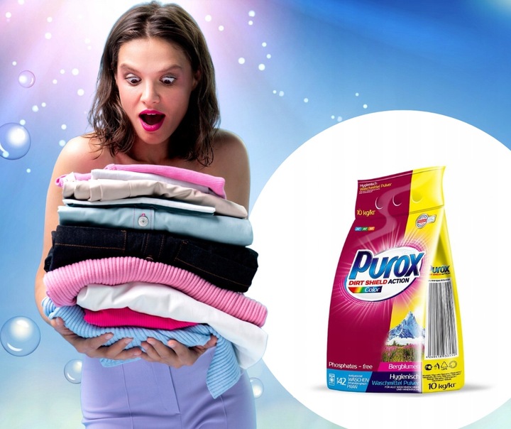 PROSZEK do prania PUROX KOLOR, 10 kg folia, wydajny, ekonomiczny