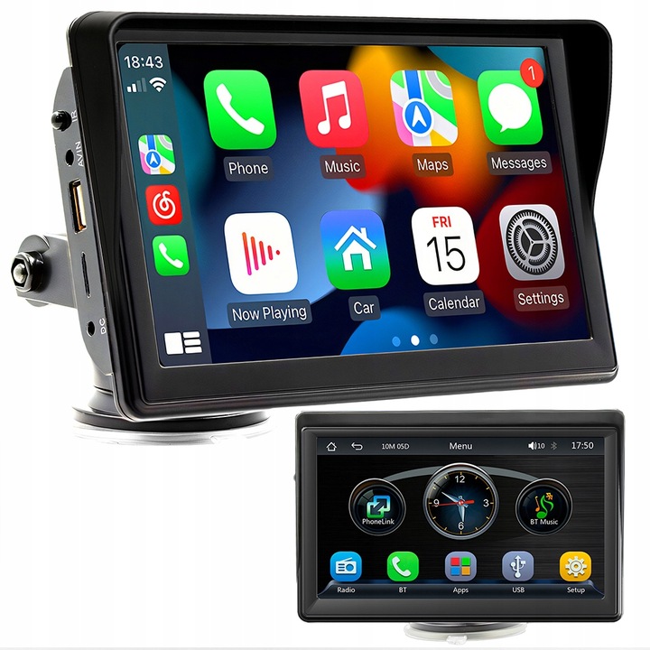 RADIO SAMOCHODOWE 7 CALI ANDROID APPLE CARPLAY KAMERA COFANIA