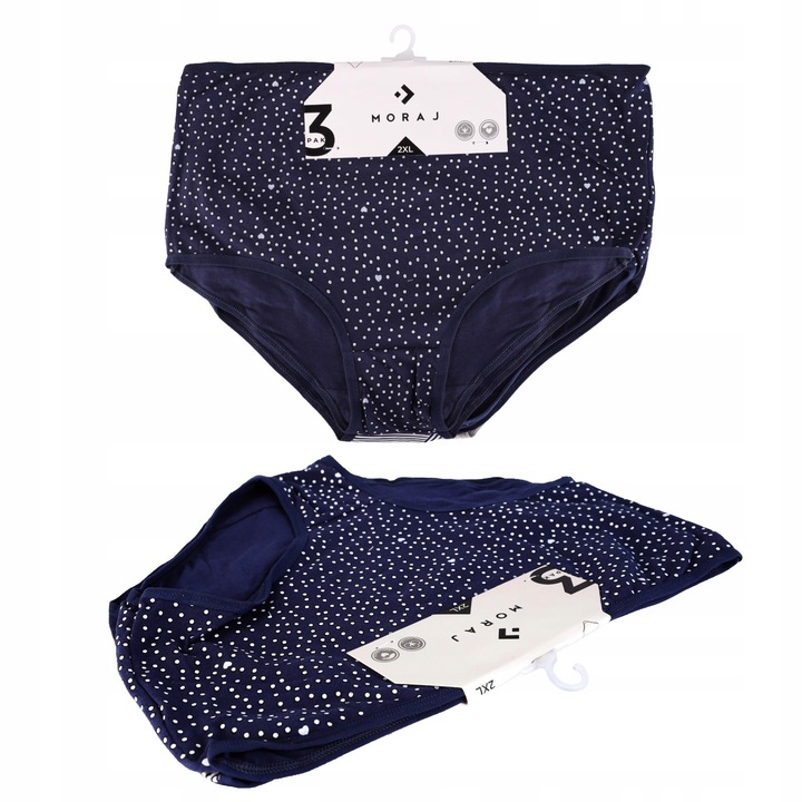 MAJTKI DAMSKIE Z WYSOKIM STANEM FIGI PLUS SIZE ELEGANCKIE MORAJ XXL 3-PAK