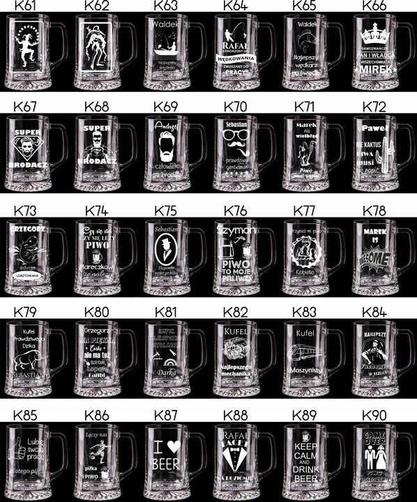 KUFEL DO PIWA Z GRAWEREM 660 ml URODZINY PREZENT DZIEŃ OJCA KAWALERSKI