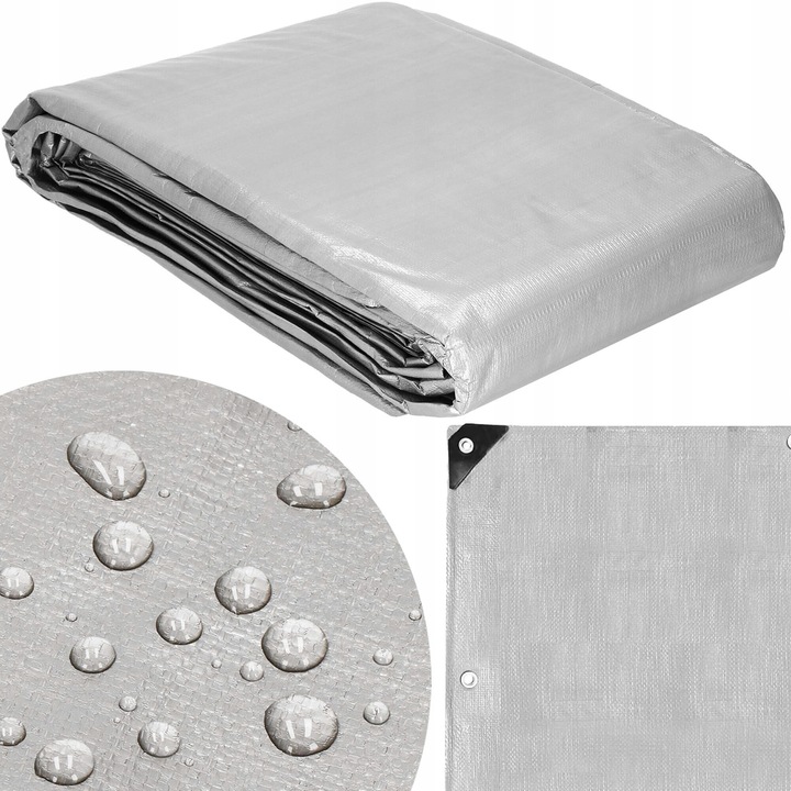 PLANDEKA PLANDEKI 3x5m SZARA WZMACNIANA 260G MOCNE OKRYCIE PŁACHTA