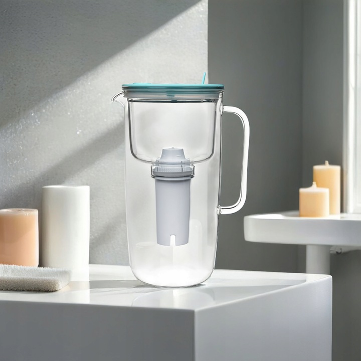 Dzbanek Filtrujący Szklany Aqualogis Sonata Niebieski + 12 wkładów