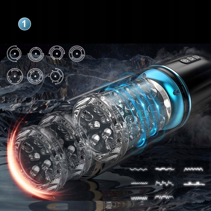 Automatyczny masturbator męski z 7 ruchami pchającymi i obrotowymi