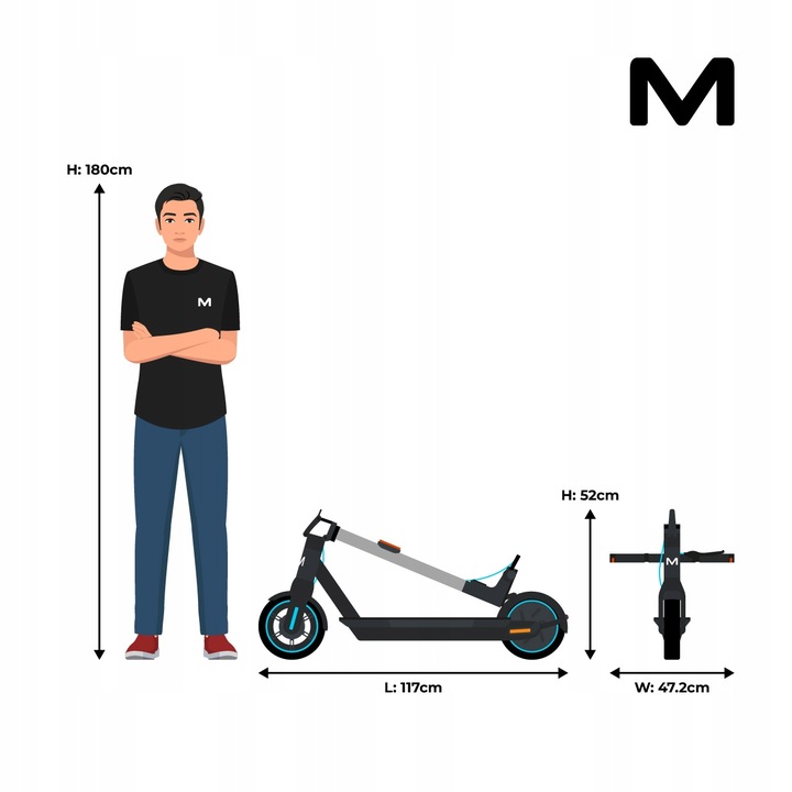 Hulajnoga elektryczna Motus Scooty 2022 wspornik zasięg do 60 km 700W