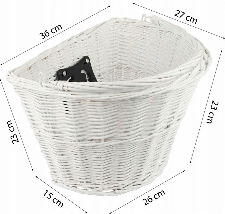 KOSZ NA ROWER WIKLINOWY CLICK KLIK KOSZYK BIAŁY