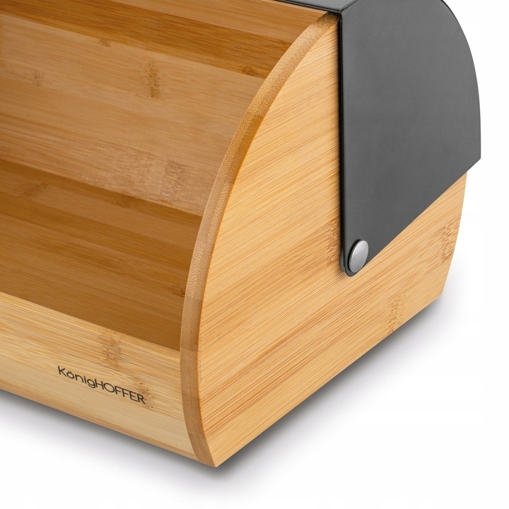 CHLEBAK Bambusowy POJEMNIK CHLEB SOLIDNY LOFTOWY Czarny Konighoffer